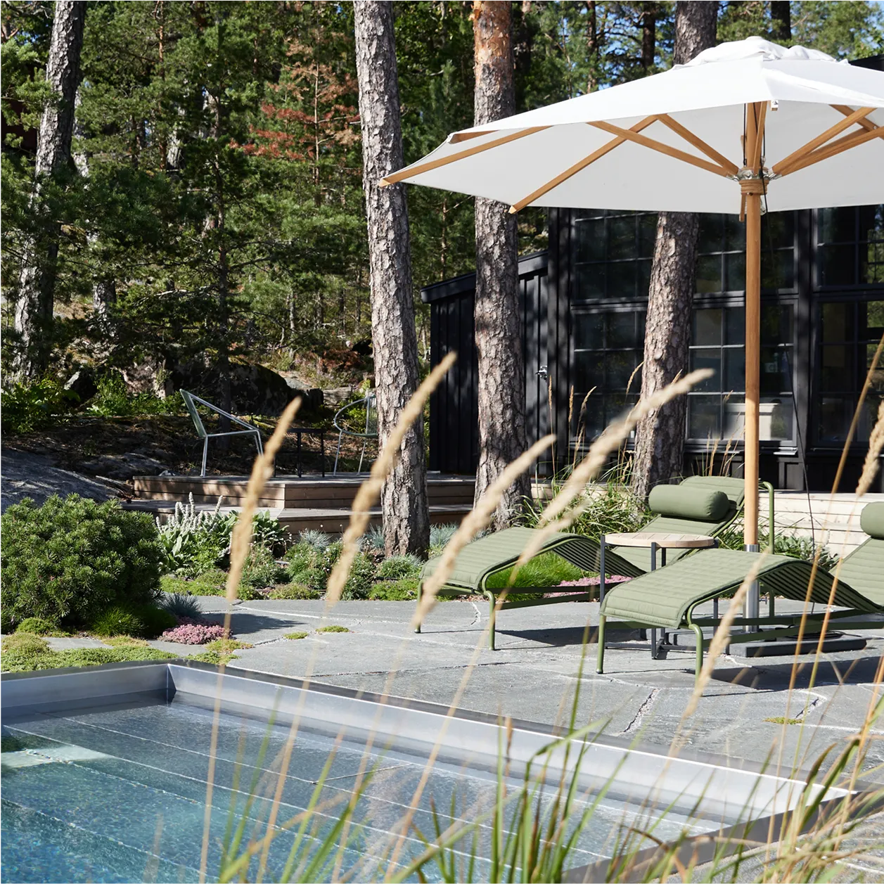 En rostfri stålpool