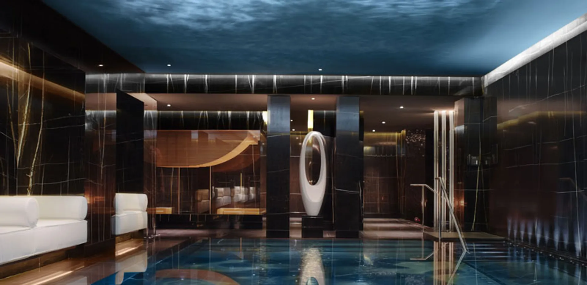 En stålpool från projektet ESPA Life at CORINTHIA i London från 2011 designad av Steelpool